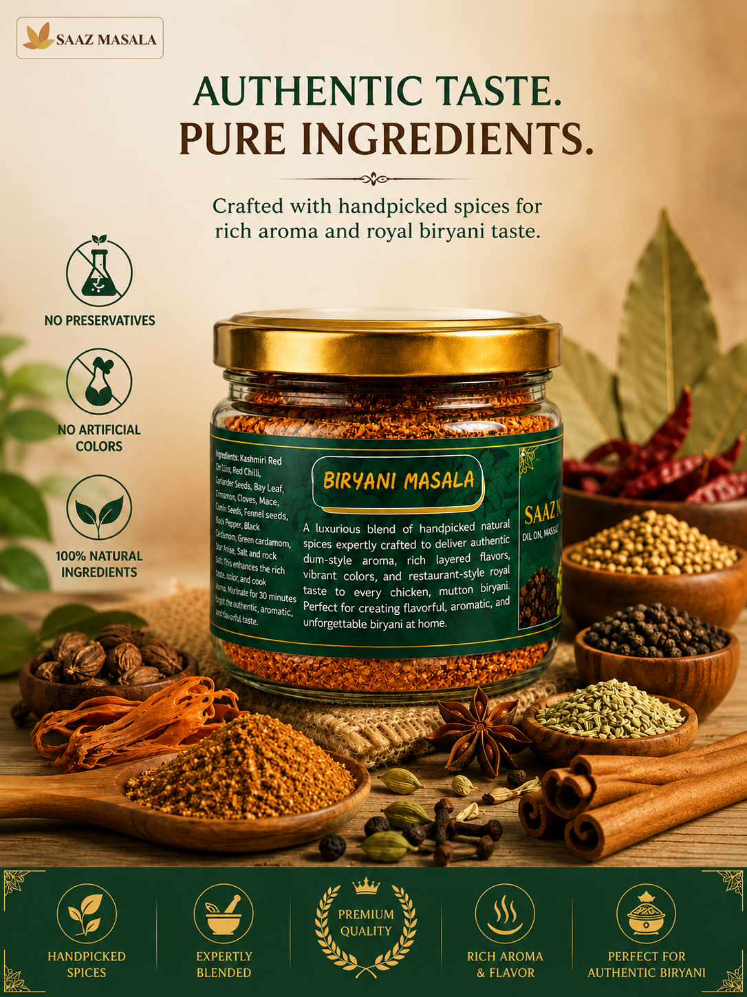 Biryani Masala | Rich Aroma & Authentic Royal Taste | 200g