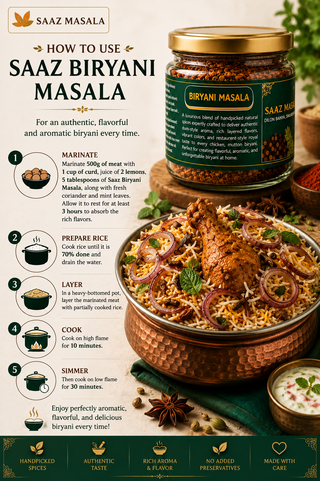 Biryani Masala | Rich Aroma & Authentic Royal Taste | 200g