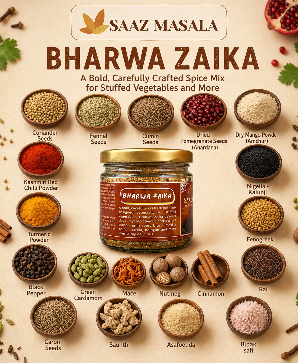 Bharwa Zaika Masala | Stuffed Vegetable Spice Mix | 150g